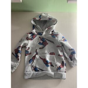 Childrens Toddler Spider-Man Pull-Over Hoodie Hooded Sweatshirt Red Blue